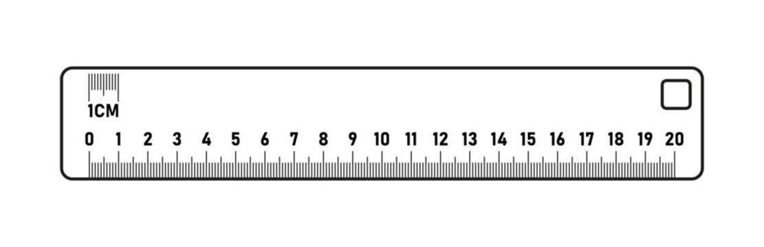 Ruler icon. Measurement scale, length measurement, precision ruler, drafting tool, engineering equipment, school stationery collection. Editable icon. Vector.