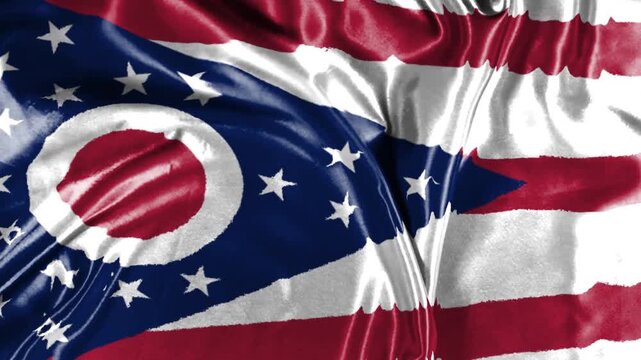 waving colorful flag of ohio state