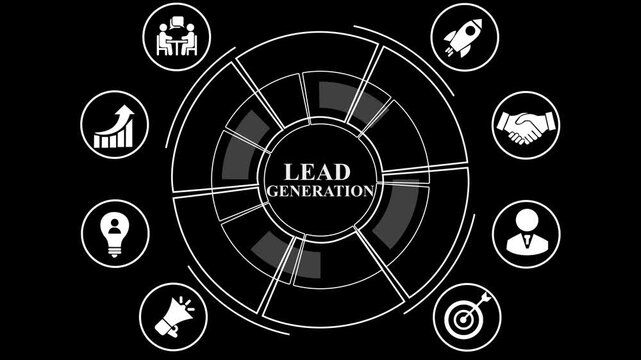 Lead generation and sales strategy concept. business technology virtual screen background.and 4k digital animation and motion video..