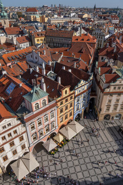 View Above Prague Old Town Square In Czechia