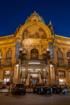 Municipal House At Night In Prague