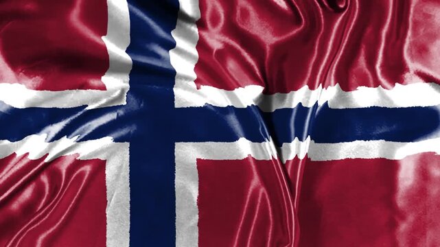 waving colorful flag of norway