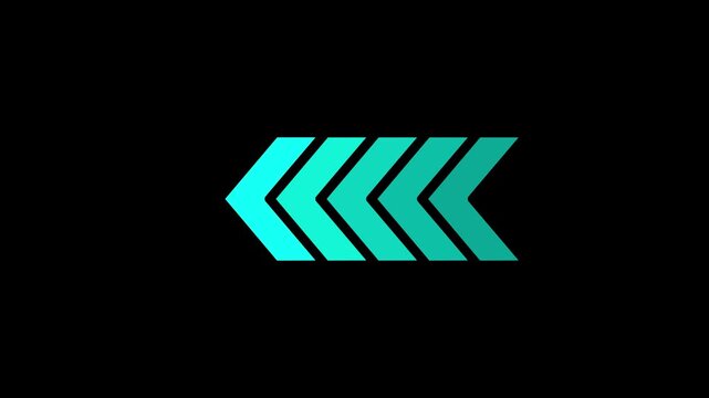 Right to Left Arrow Loop Animation on Black Background | 4K