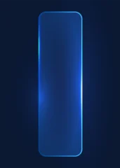 Glowing blue glass frame on dark background © designer_things