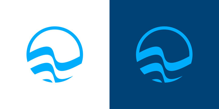 logo design combining circle and wave, design vector icon idea