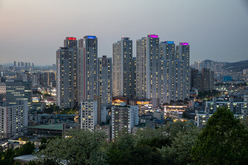 일몰,빌라,고층아파트,수봉산,숭의동,중구,인천 © JinChang