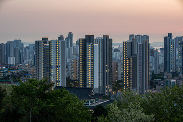 일몰,수봉문화회관,고층아파트,수봉산,숭의동,중구,인천 © JinChang