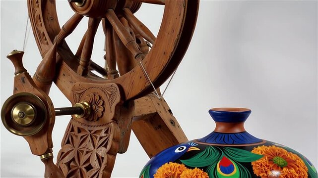 Traditional wooden chariot wheel craft