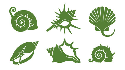Collection of marine shell silhouettes © Akun