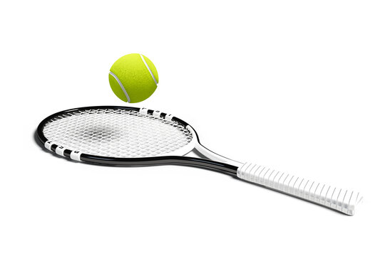 ennis Racquet with Floating Ball Mockup on Transparent Background