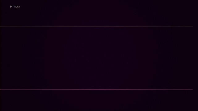 A dark minimalist design featuring horizontal lines and a play button icon in the upper left corner.