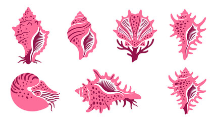 Collection of pink seashells © Akun