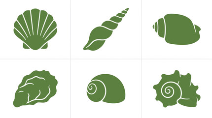 Collection of seashell icons © Akun
