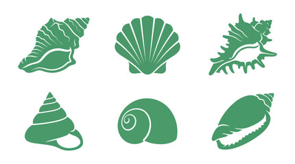 Collection of seashell silhouettes © Akun