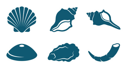 Collection of marine shell icons © Akun