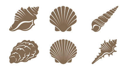 Collection of various seashell silhouettes © Alexa