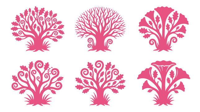Decorative stylized tree silhouettes