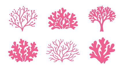 Coral reef plant shapes vector illustration © Alexa