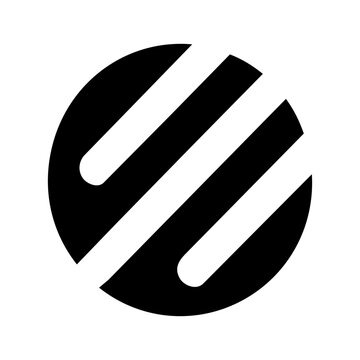 Minimal Line Art Circular Symbol Vector