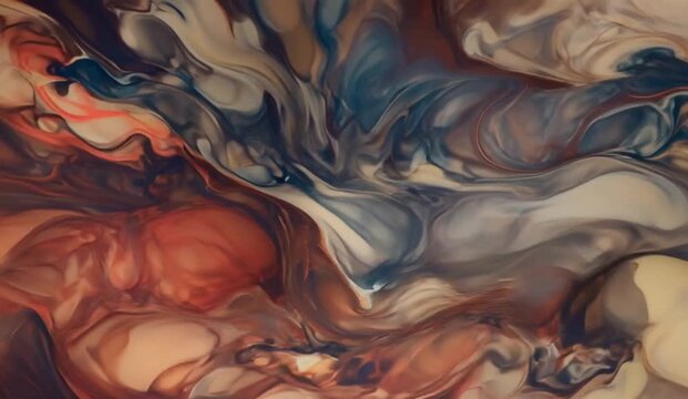 Soft liquid-like surfaces gently morph, fold, and undulate with smooth organic motion, creating a luxurious interplay of color and depth