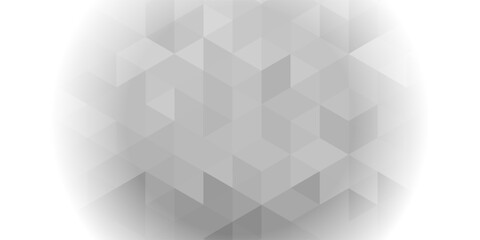 Fototapeta premium Abstract grey low poly geometric background with white vignette edge. Vector illustration of grey triangular pattern backdrop, elegant minimalist crystal diamond texture.