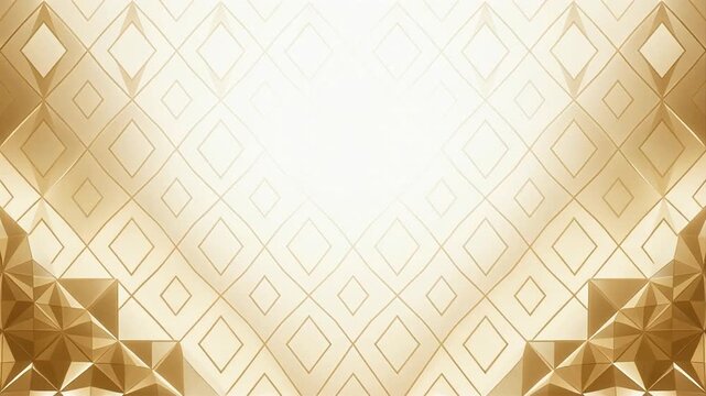 Elegant golden abstract background with geometric diamond pattern and soft light, perfect for luxury designs and celebrations.