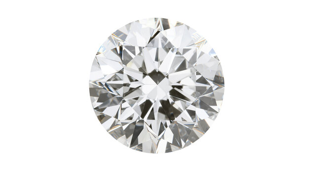 Round brilliant cut diamond with clear facets and sparkle