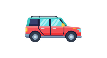 Fototapeta premium Red SUV Vehicle Side View.