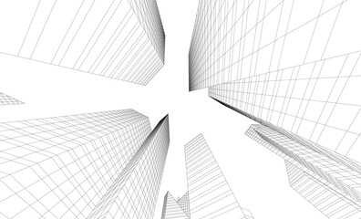 Fototapeta premium architectural buildings vector 3d illustration