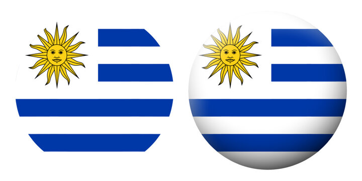 Vector illustration of Uruguay flag set on transparent background