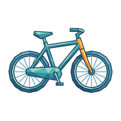 Fototapeta premium Blue Bicycle with Orange Front Fork.