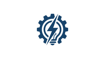 Light Bulb with Gear and Lightning. © doni