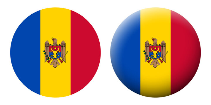 Vector illustration of Moldova flag set on transparent background