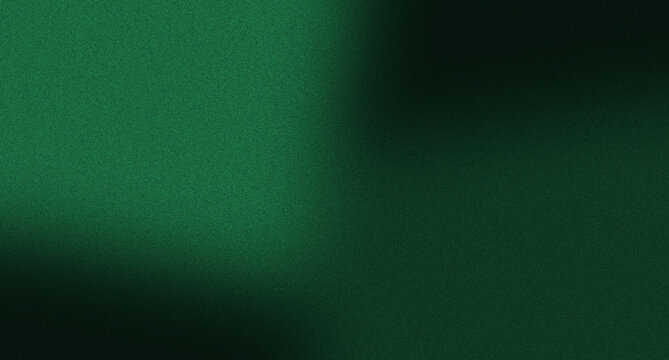 Luxury deep forest green and organic emerald background with highly visible coarse grain texture and random light transitions for modern product presentation