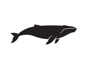 Obraz premium Black and white Minimalist fish silhouette icon isolated on white background, simple vector illustration of a marine animal for graphic design