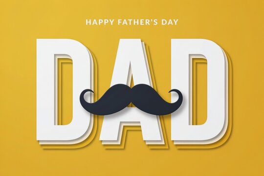 Happy fathers day greeting card with bold dad text
