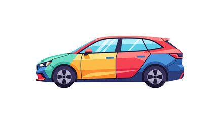 Obraz premium Multicolor Car Side View Profile.