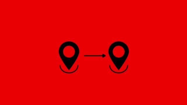 Location Pin. The red pin moves up and down. to pinpoint a location on the map.