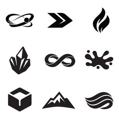 Fototapeta premium Modern Abstract Logo Icons Collection | Minimal Geometric Vector Symbol Set