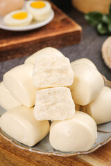 Fototapeta premium Creamy White Steamed Buns for Breakfast