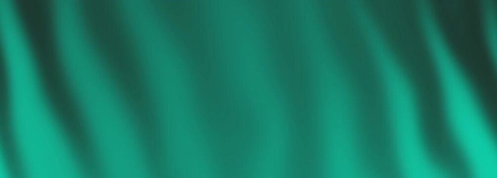 Smooth teal fabric ripples abstract waves soft elegant textile flowing dark background.