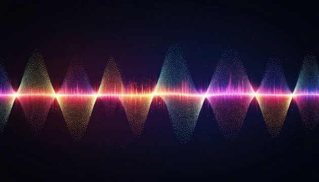 Colorful Light Waveform in Dark Space
