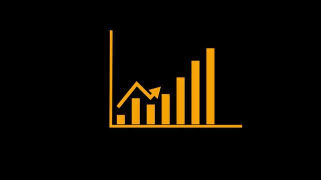 Motion animated footage. Statistics bars columns growth, arrow up. Finance, Bar graph going up, Profit concept, positive increase chart. Motion graphics of business graph concept