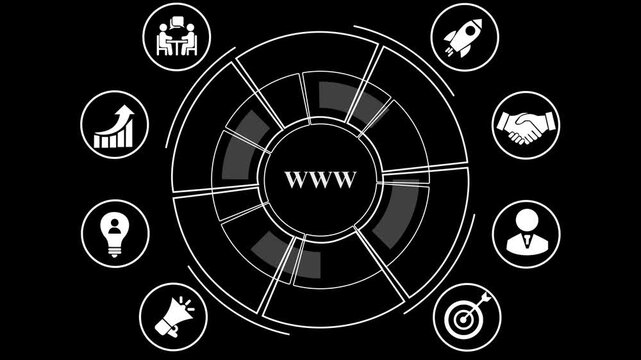 World wide web concept globe icon set. Planet web symbol set. Planet icon with world wide web sign,and 4k technology video.