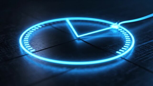 Circular graph neon light abstract digital data