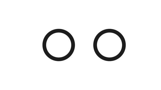 Minimal black double semi-circular loading lines rotation loop animation on white background, premium clean buffering indicator and digital processing system symbol.