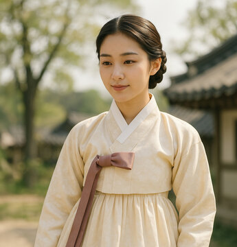 Korean Woman in Hanbok _Generative AI