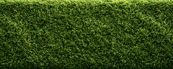 Obraz premium Panoramic texture of lush green hedge and grass background