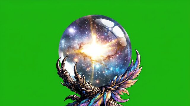 Cosmic Egg Pulsing Light on Green Screen Background Cinematic Motion