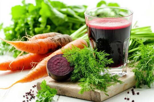 Beetroot juice carrot juice fresh vegetable juice glass cup beet root carrot root fresh herb healthy drink organic food raw vegetable